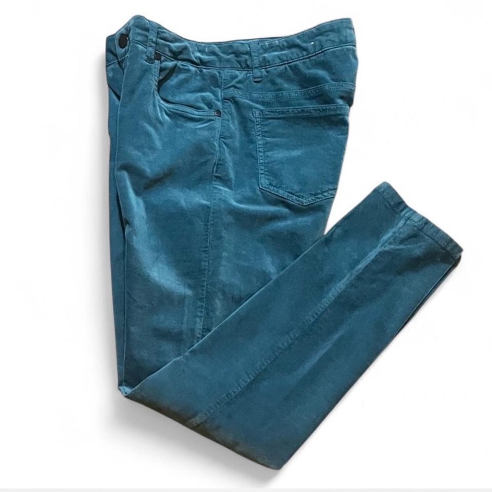J McLaughlin Turquoise Blue/Teal Velvet Pants, 4